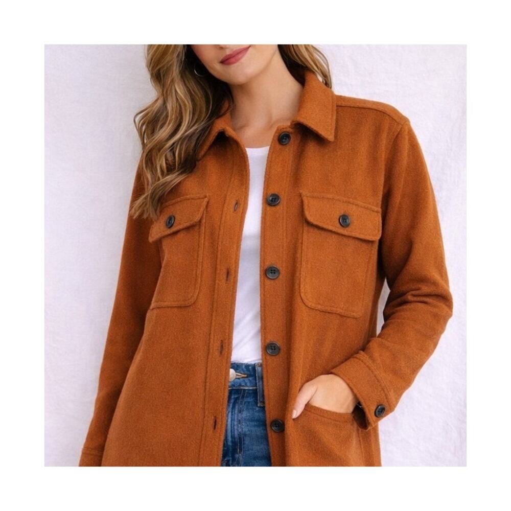 Free Assembly Wool Blend Shirt Jacket Rust Brown Size Large